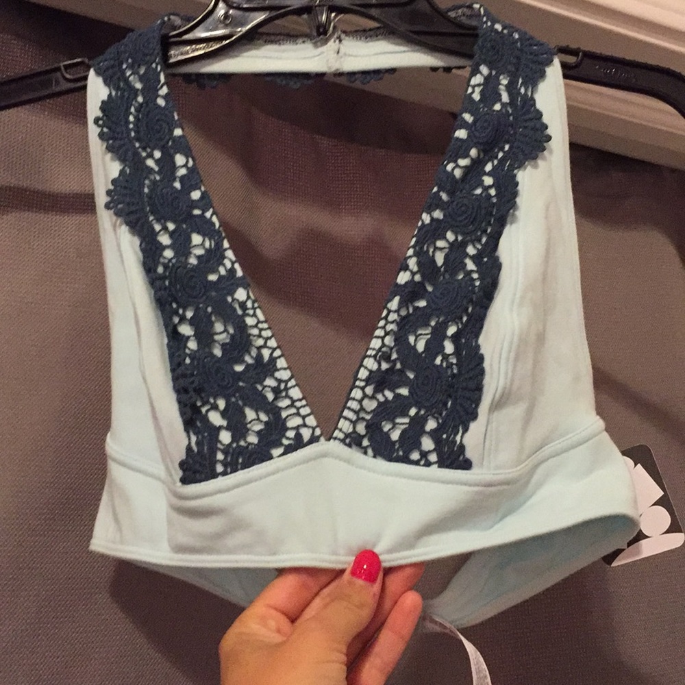 Lace bralette blue